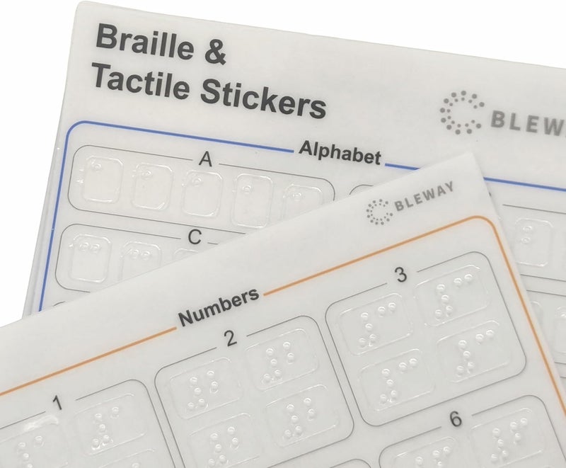 BLEWAY Braille Stickers with Alphabet‌ and Number - Low Vision Aids Raised Tactile Dots for Elderly, Blind - Image 1